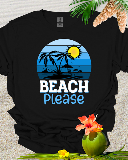 Beach Please Retro Tshirt