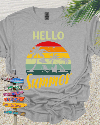 Hello Summer Retro Beach