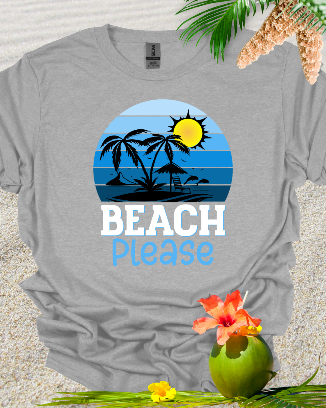 Beach Please Retro Tshirt