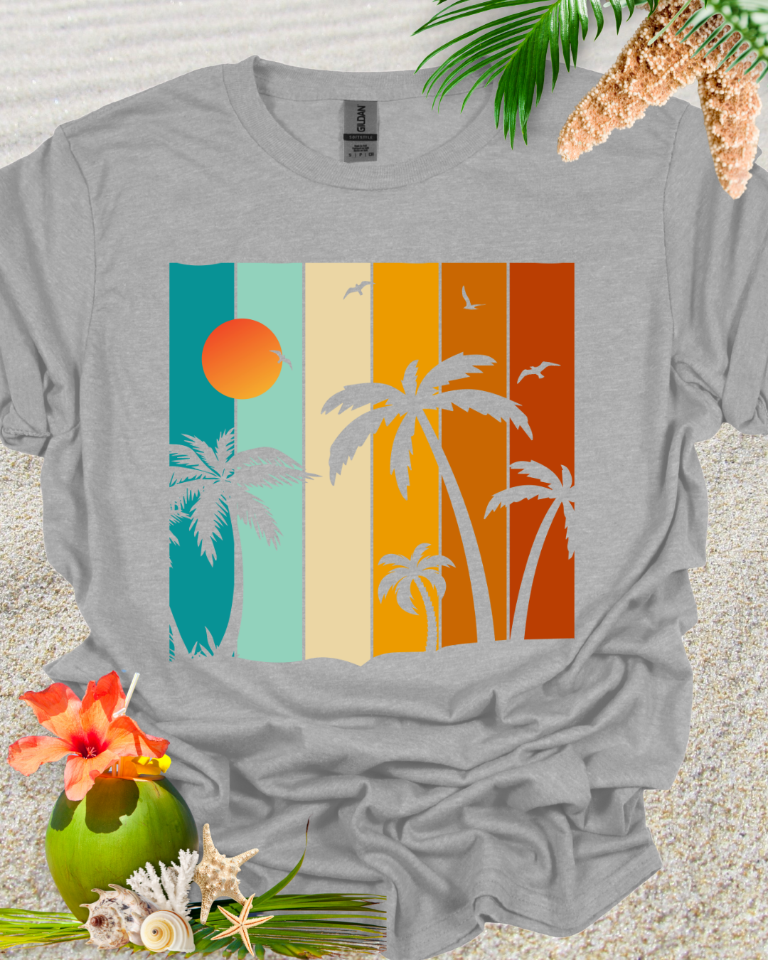 Vintage Palm Sunset Square