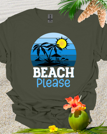 Beach Please Retro Tshirt