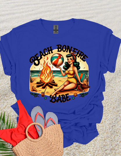 Beach Bonfire Babe Retro PinUp