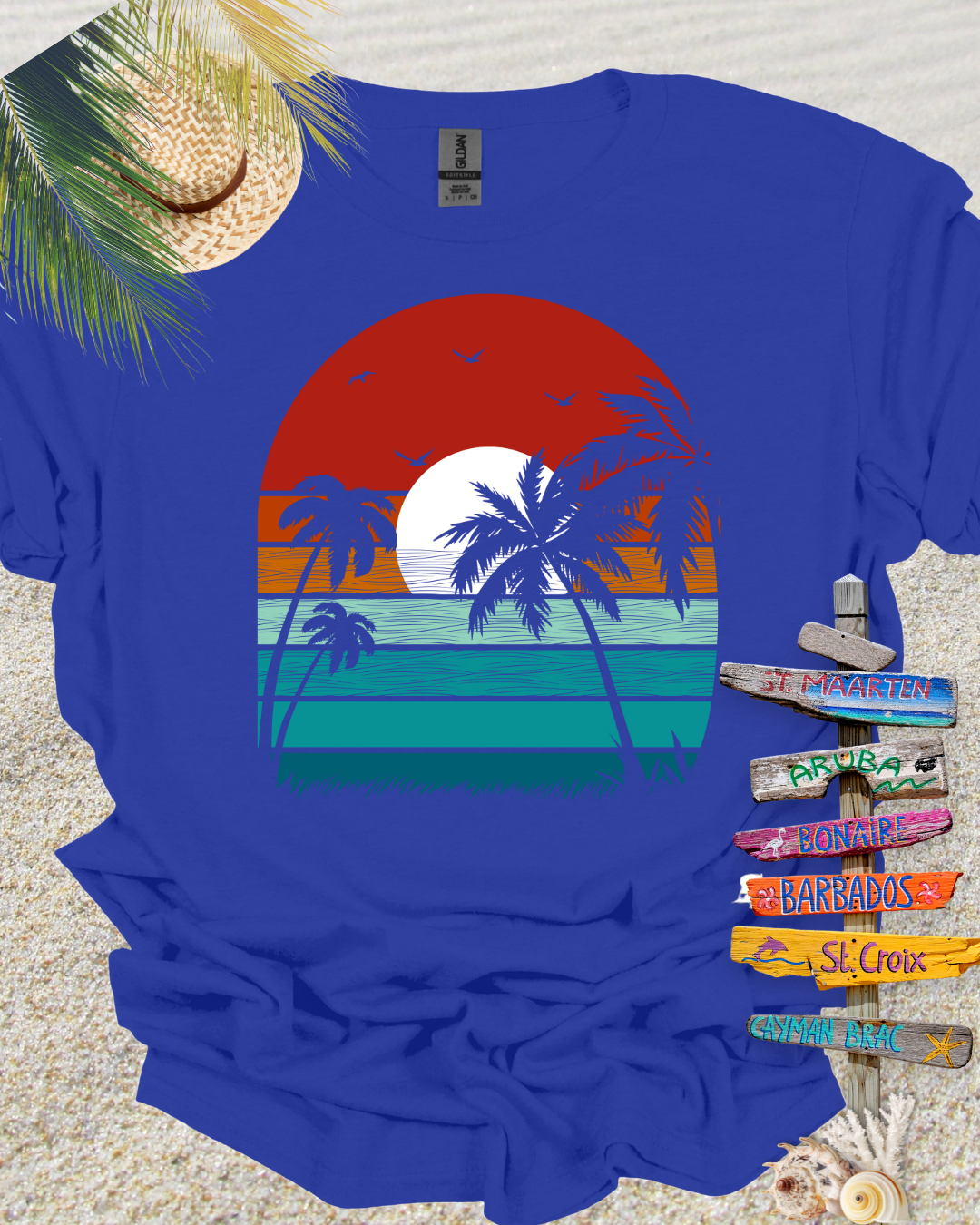 Beach Sunset Retro Tshirt