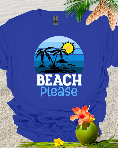 Beach Please Retro Tshirt