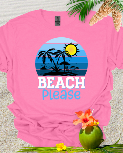 Beach Please Retro Tshirt